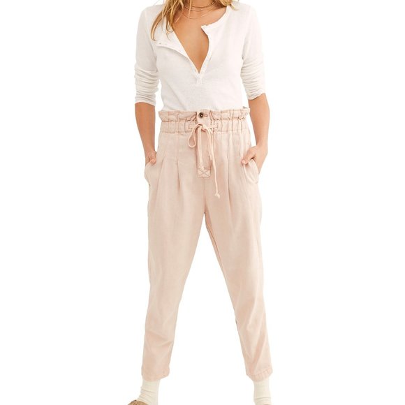 Free People Pants - NWT FREE PEOPLE Blush Margate Pleated Trouser M